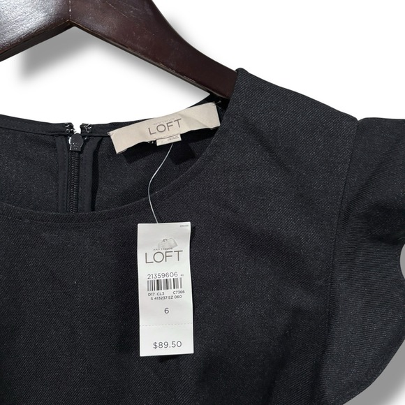 NWT LOFT Women's Cap Sleeve Knee Length Dress Gray Size 6 - 17 x 37‎ - Picture 5 of 7